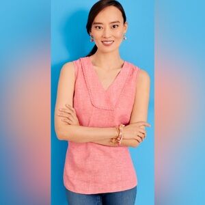 Talbots 100% Linen Shell Cross Dye Sleeveless Top In Women’s Size XS